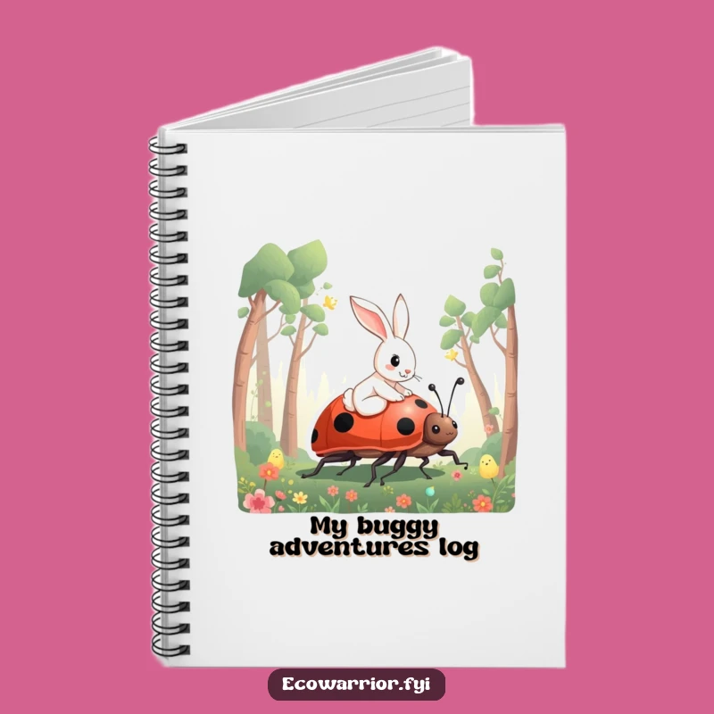 Funny Rabbit Ladybug Notebook - Journal Your Whimsical Ideas