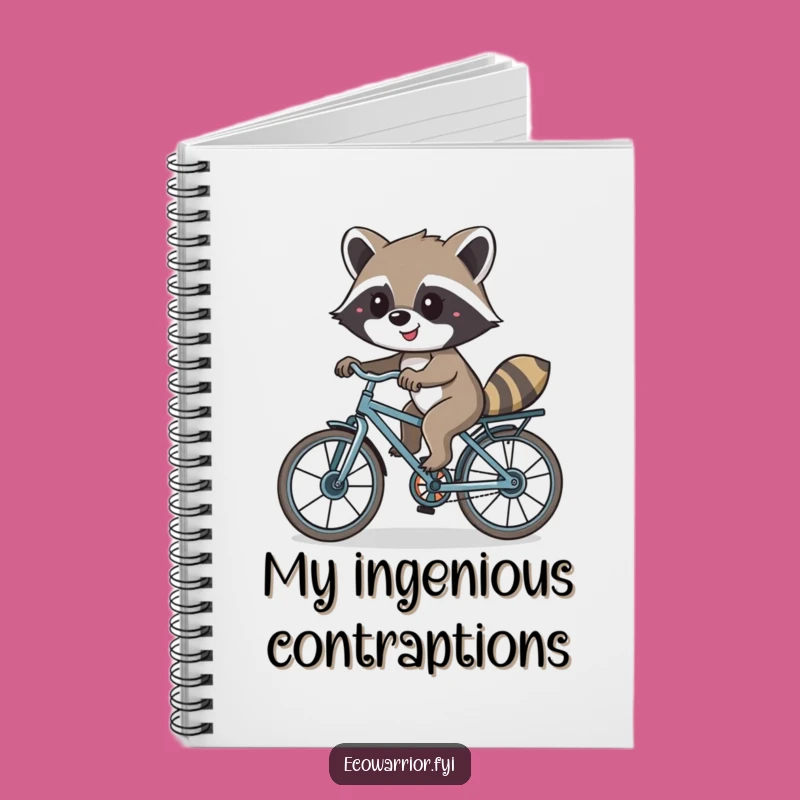 Funny Raccoon Bike Notebook: Recycled Ideas, Critter Journal Gift