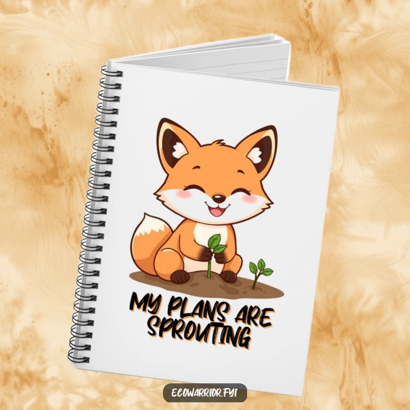 Funny Fox Gardener Notebook: A determined fox with a grin plants a tiny seed, ready to record your ideas.
