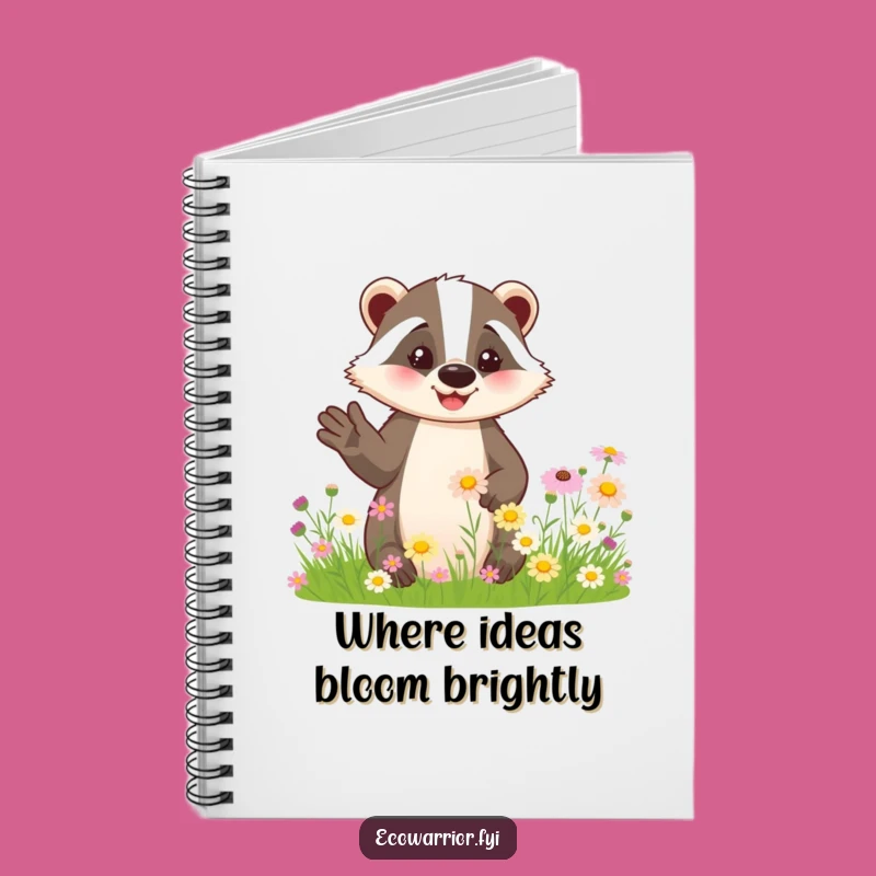 Funny Badger Notebook: Friendly Wildflower Badger, Hilarious Nature Journal Gift
