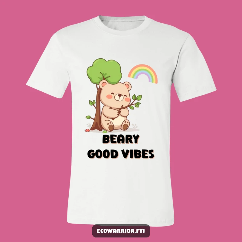 Funny Bear Rainbow T-Shirt: Happy Nature Vibes for Humorous Style