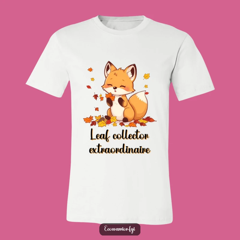 Funny Fox Autumn Leaves T-Shirt - Cute Woodland Creature Tee