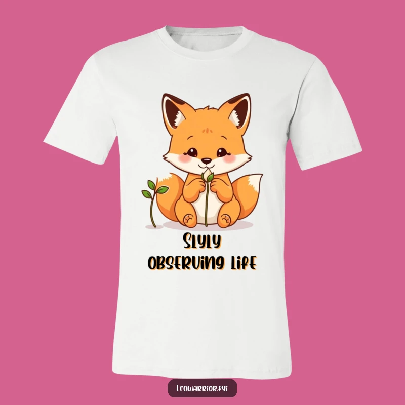 Funny Fox T-Shirt: Curious Seed Observer Tee, Thoughtful Nature Gift