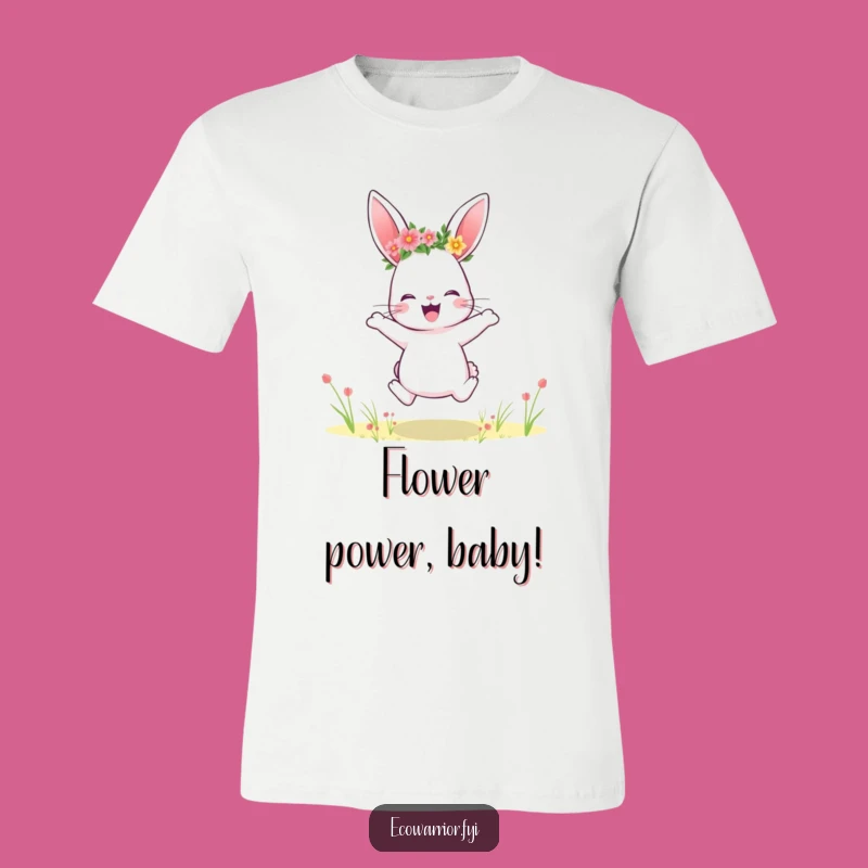 Funny Rabbit Flower Crown T-Shirt: Playful Jumper Tee, Cheerful Gift Idea