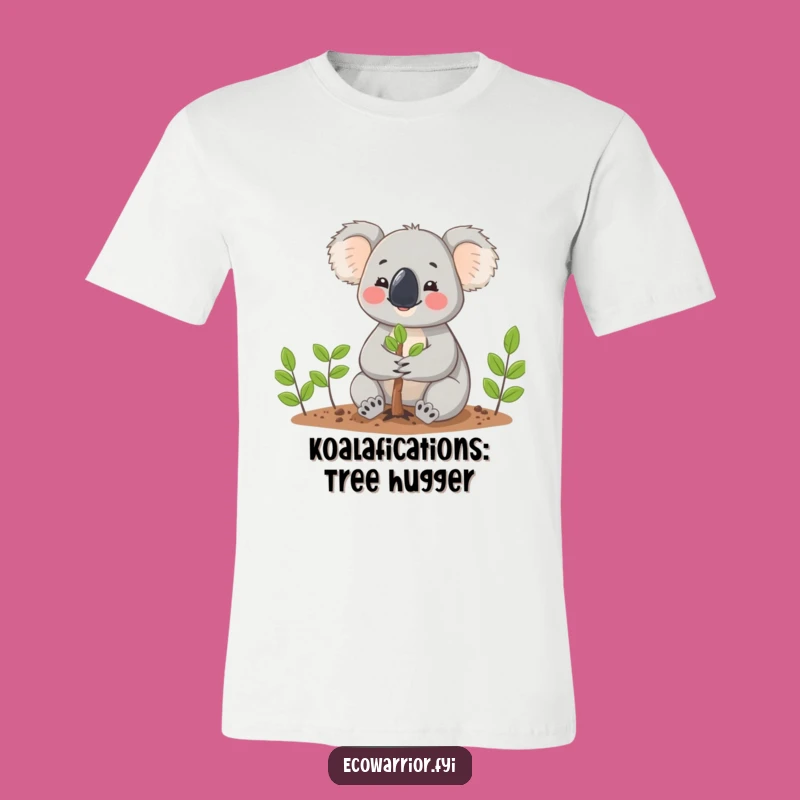 Funny Koala Planting T-Shirt: Cheerful Gardener Character Tee, Perfect Eco Gift