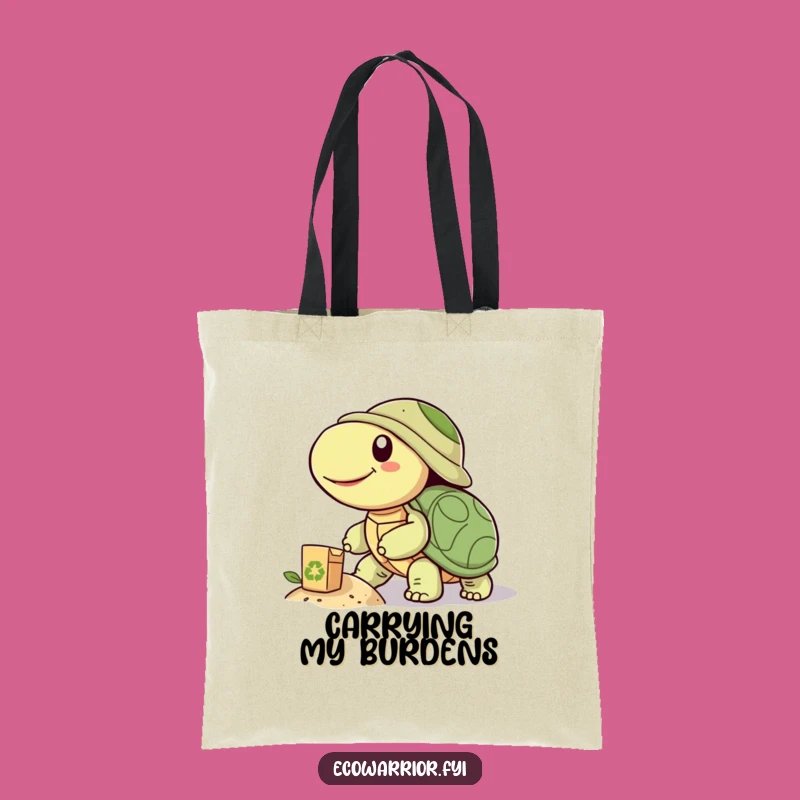 Funny Turtle Power Tote Bag - Carry Your Eco-Pride
