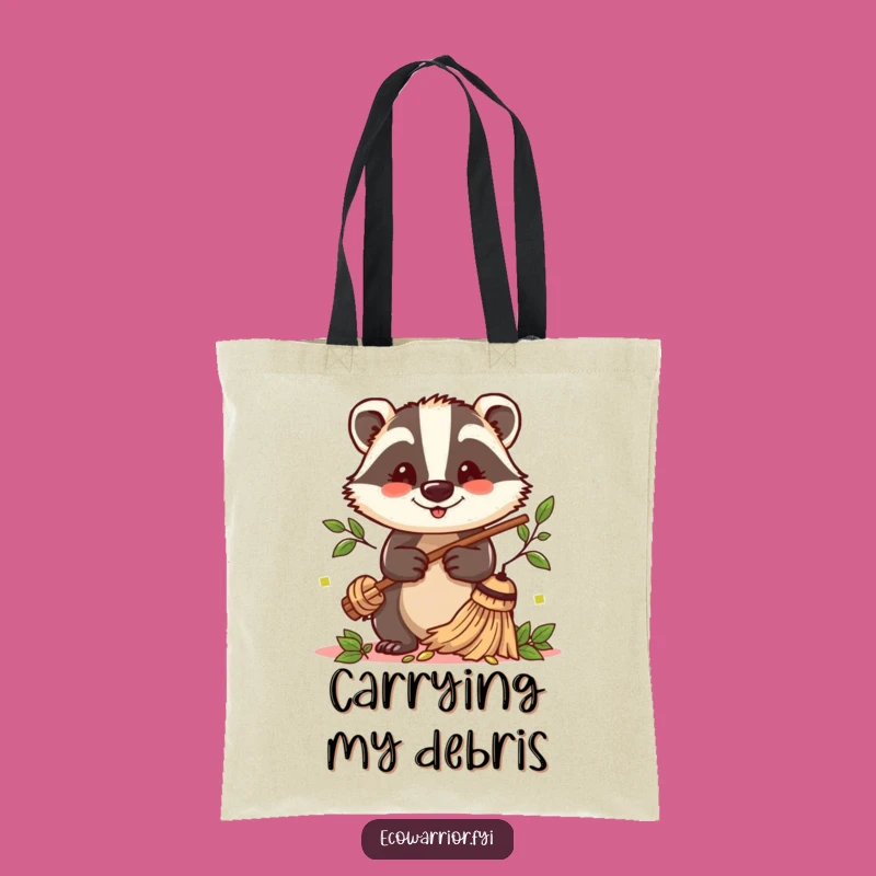Funny Badger Sweeper Tote Bag: Carry Your Tidiness, Eco-Friendly