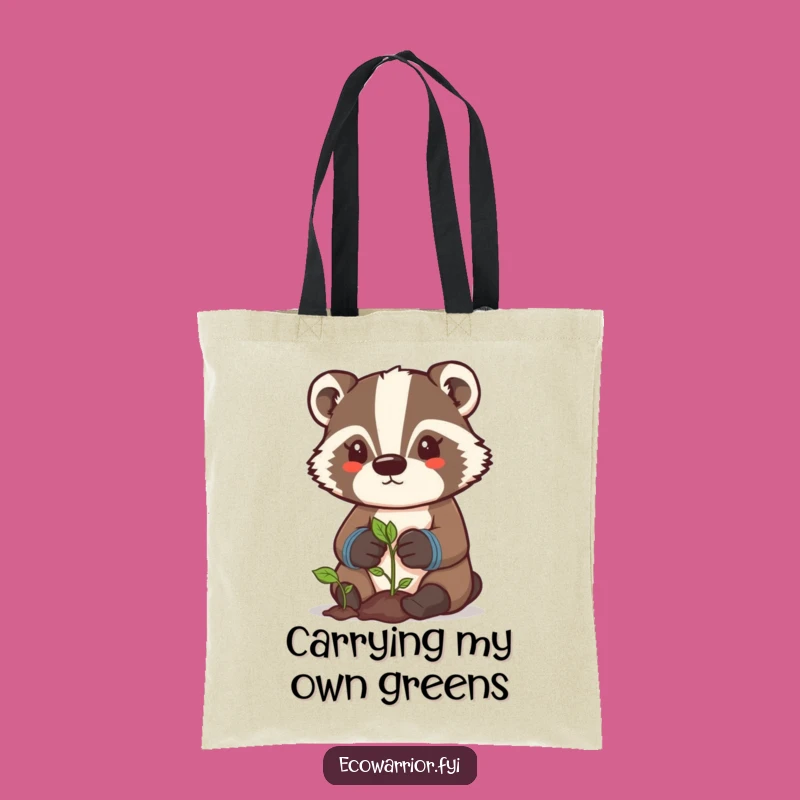 Funny Badger Gardener Tote Bag - Durable Sprout Tender Carryall, Unique Humorous Gift
