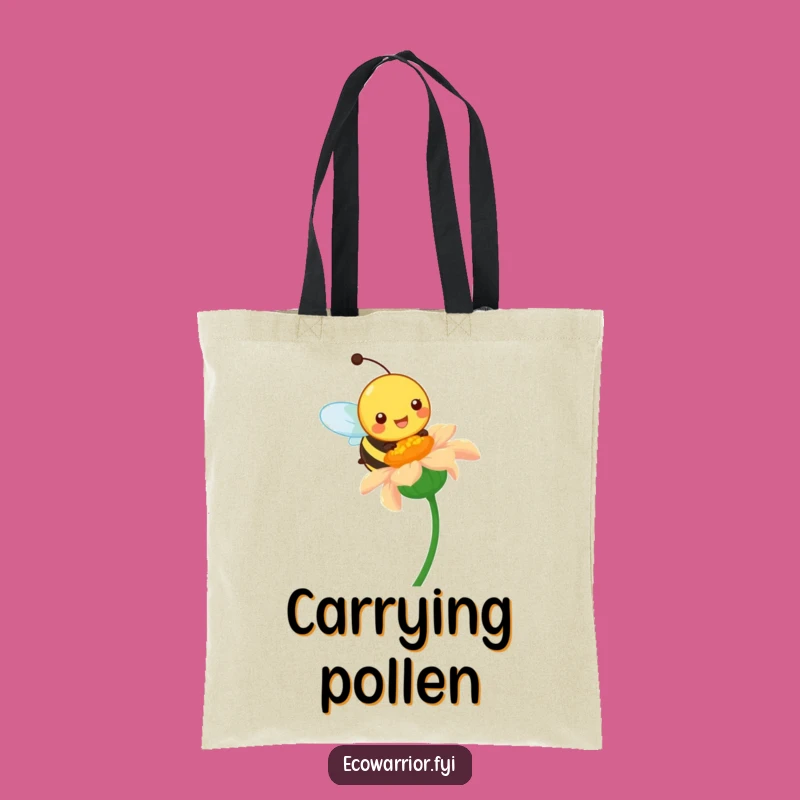 Funny Bee Tote Bag: Pollination Power Accessory, Vibrant Gift