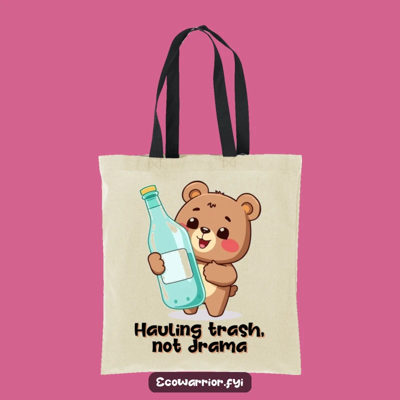 Funny Bear Recycling Tote: Happy Eco-Hero's Thumbs-Up Bag for Sustainable Shopping
