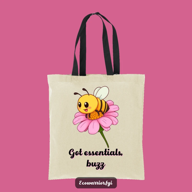 Funny Bee Bloom Tote Bag - Carry Your Pollen Power