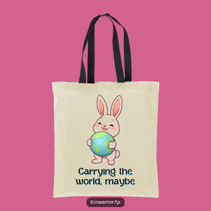 Funny Joyful Rabbit Globe Tote Bag: Adventure Ready Bag, Perfect Funny Gift