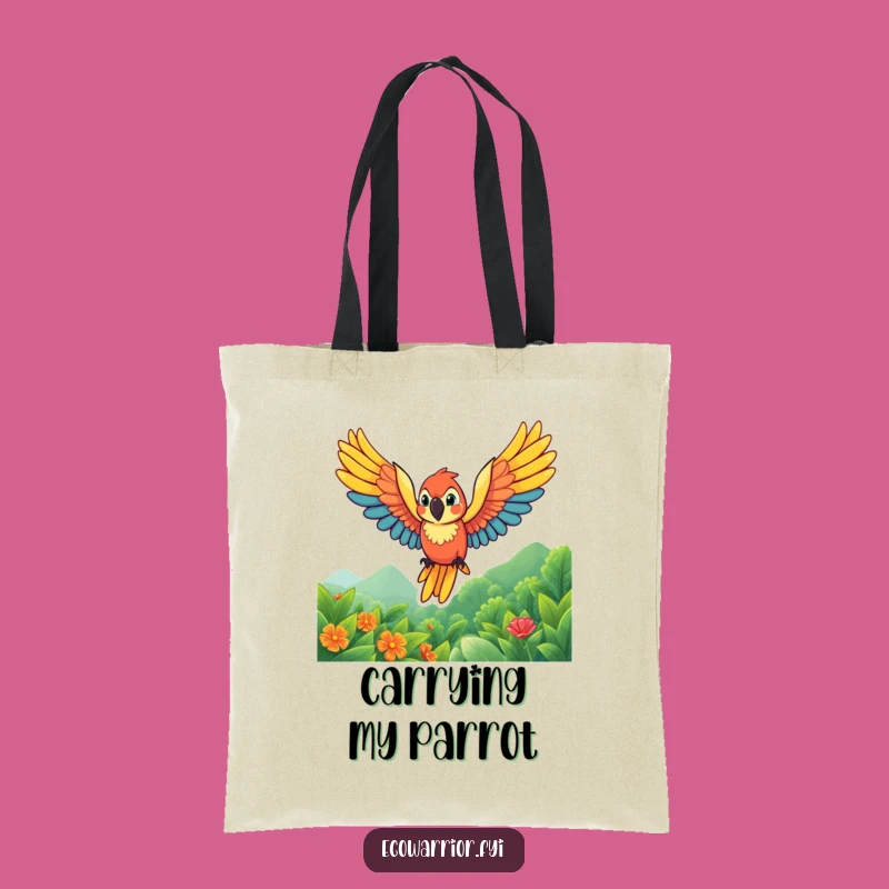 Funny Parrot Soaring Tote Bag - Vibrant Flight Funny Gift for Travelers