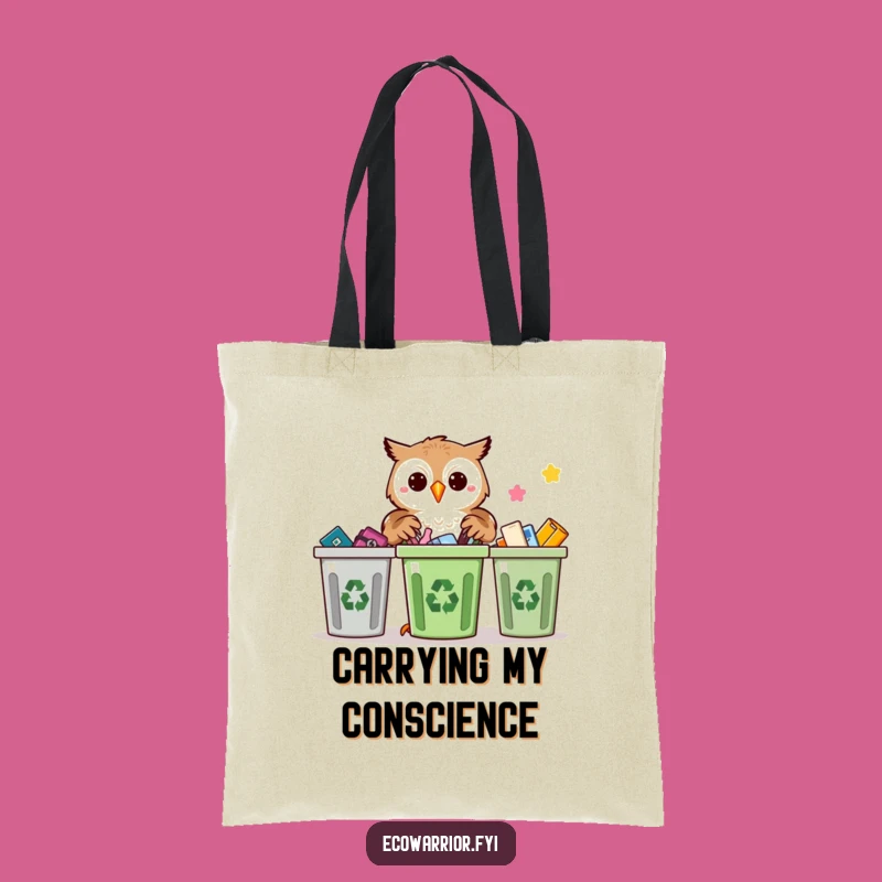 Funny Proud Owl Recycling Tote Bag: Eco-Friendly Carryall, Perfect Funny Gift
