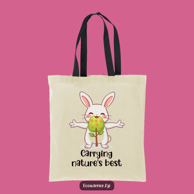 Funny Rabbit Embracing Sapling Tote Bag - Eco-Friendly Nature Lover Carryall
