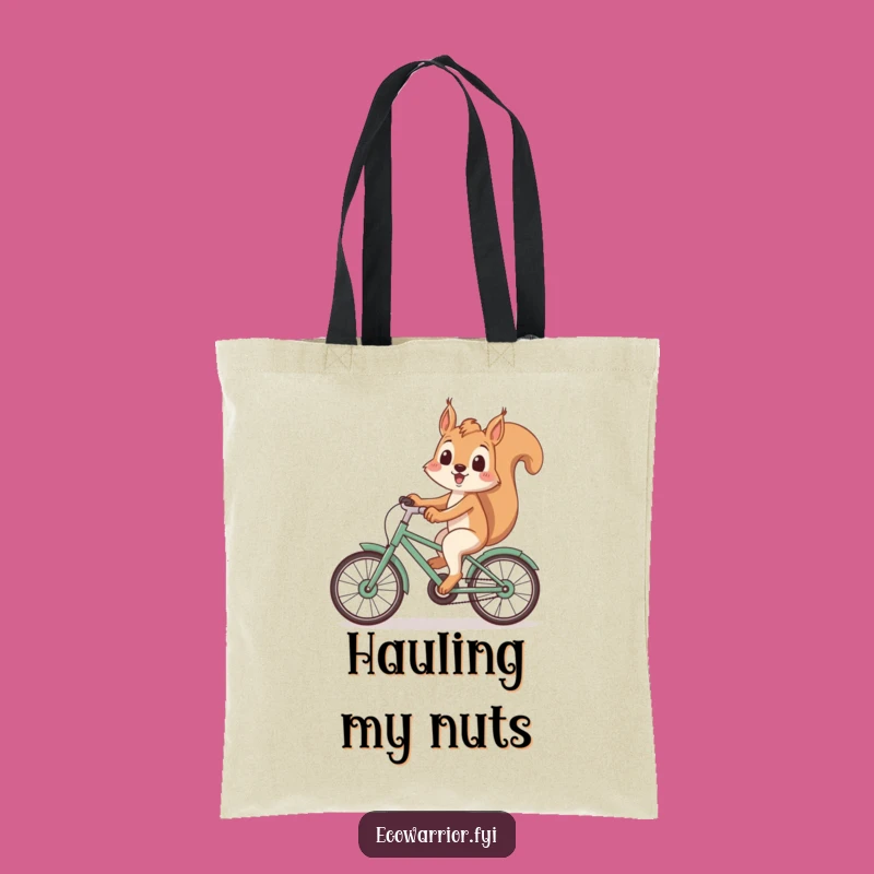 Funny Squirrel Bike Tote Bag: Recycled Ride, Stylish Eco Gift