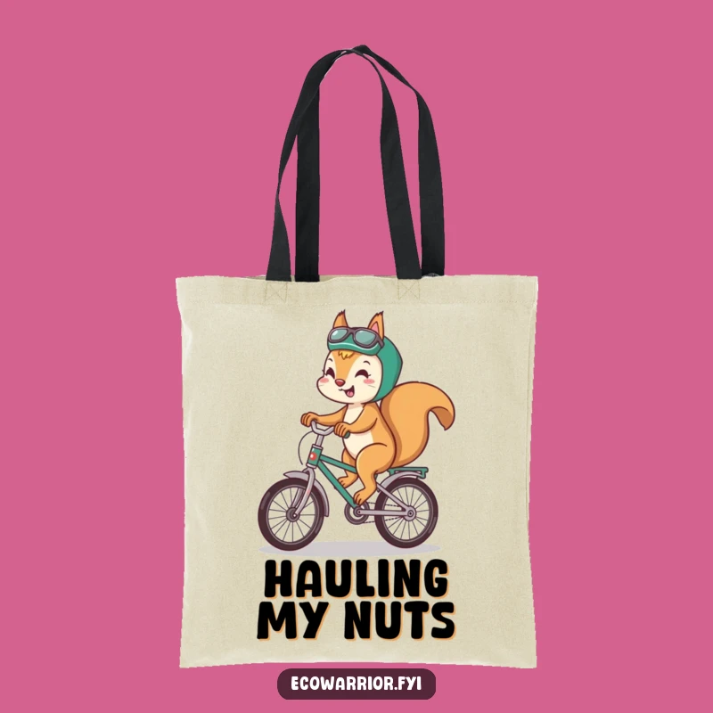 Funny Squirrel Eco Tote Bag: Recycled Bike Bag, Playful & Practical Funny Gift