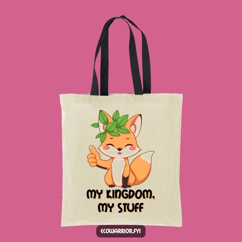 Funny Fox Leaf Crown Tote Bag: Playful Thumbs Up Character Accessory Gift
