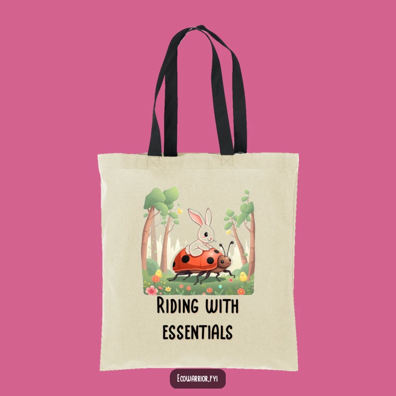 Funny Rabbit Ladybug Tote Bag - Carry Your Whimsy Hilariously